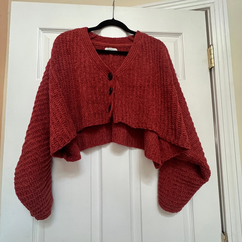 Urban Outfitters Rust Shrug Sweater with Textured Knit